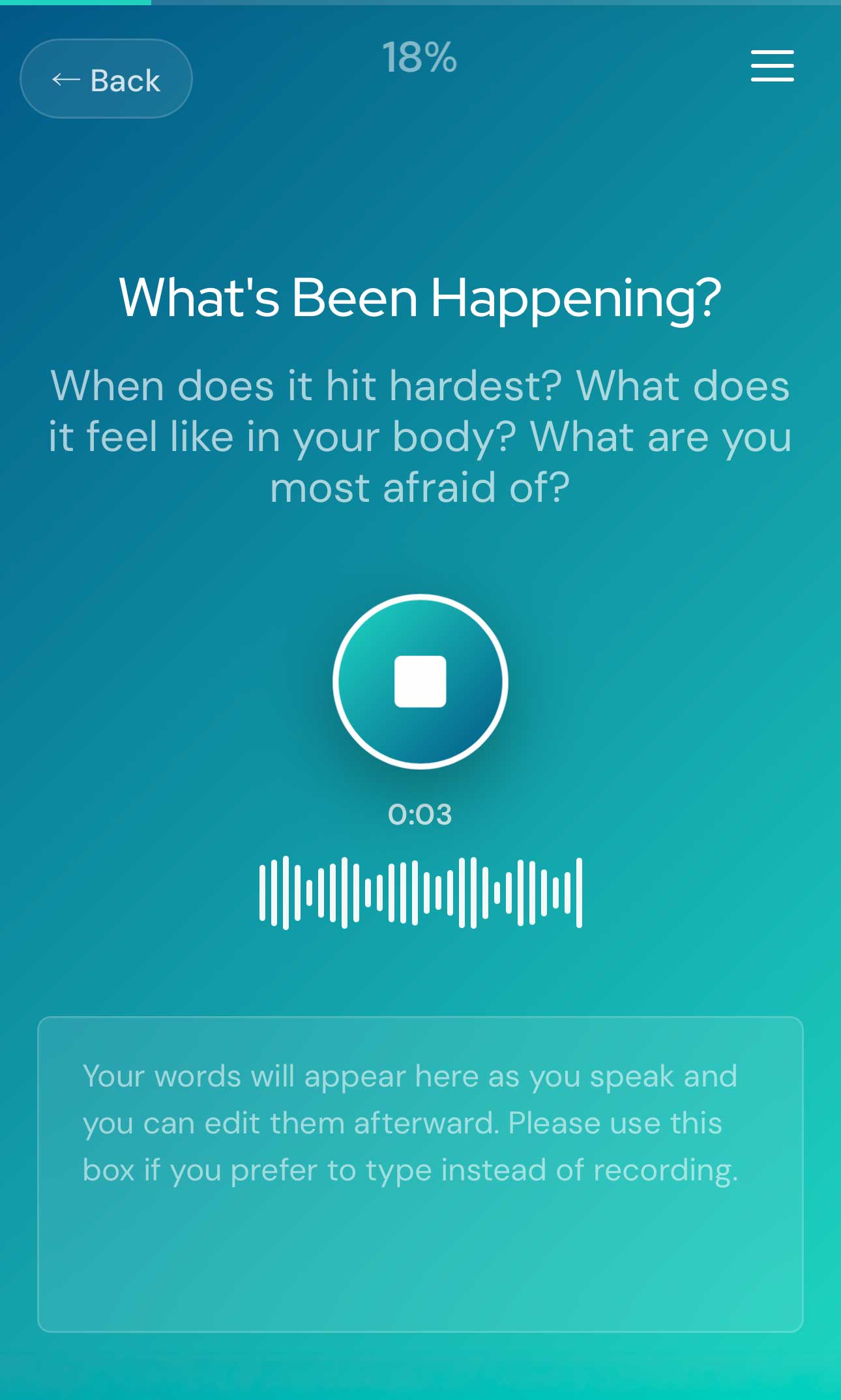 Hypnotrack consultation: voice recording