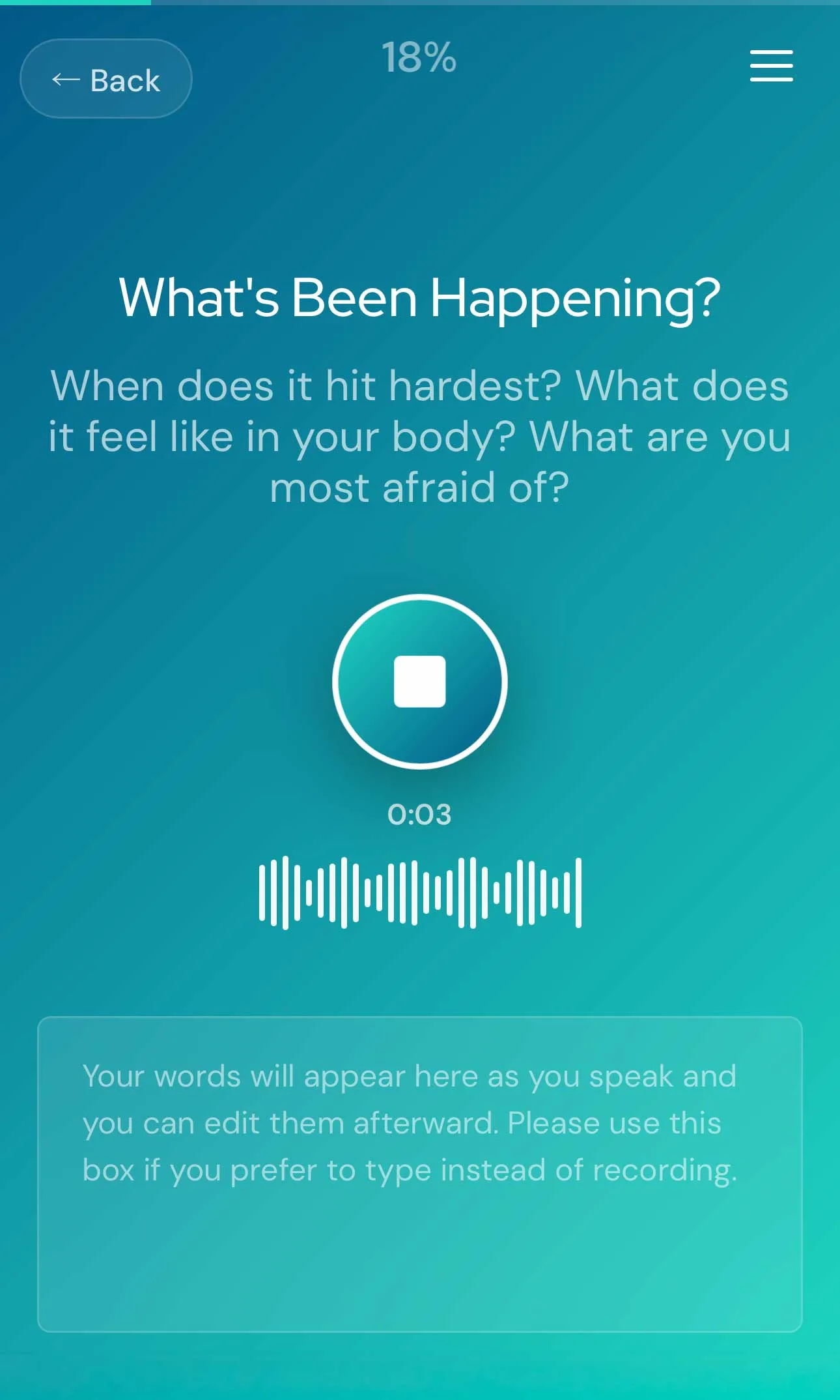 Hypnotrack consultation: voice recording